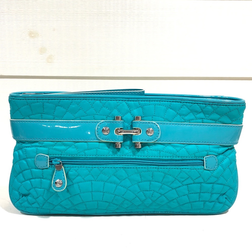 Vera Bradley Quilted Wristlet Clutch Faux Patent